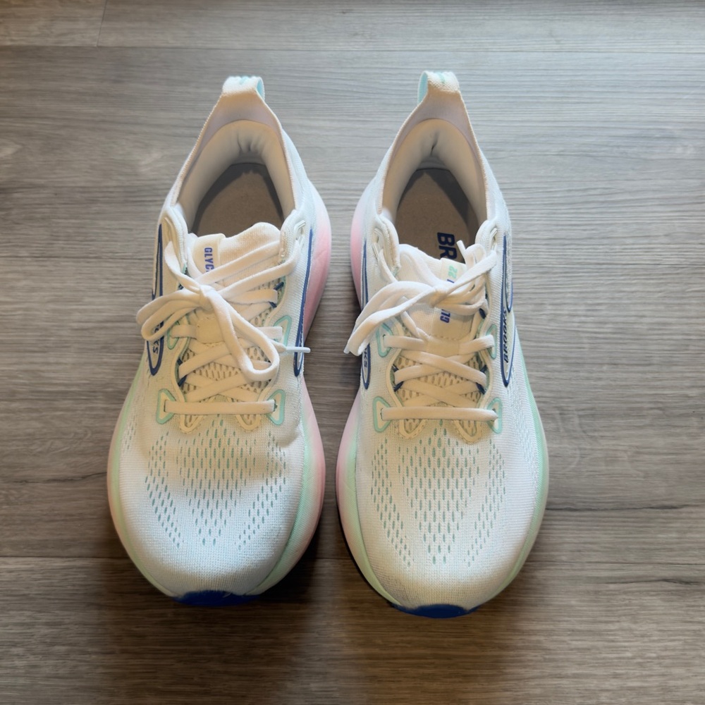 Brooks White and Blue Athletic Sneakers - Picture 3 of 6